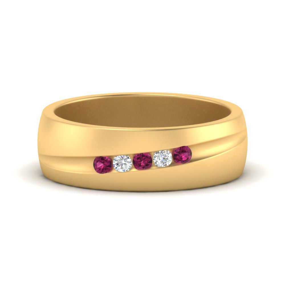 Classic 5 Stone Mens Engagement Ring