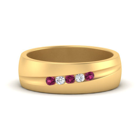 Classic 5 Stone Mens Engagement Ring