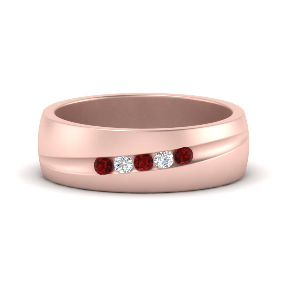 Classic 5 Stone Mens Engagement Ring