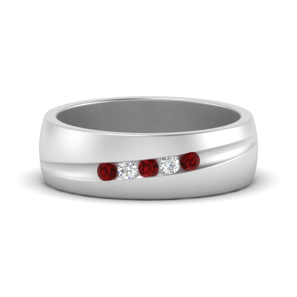 Classic 5 Stone Mens Engagement Ring