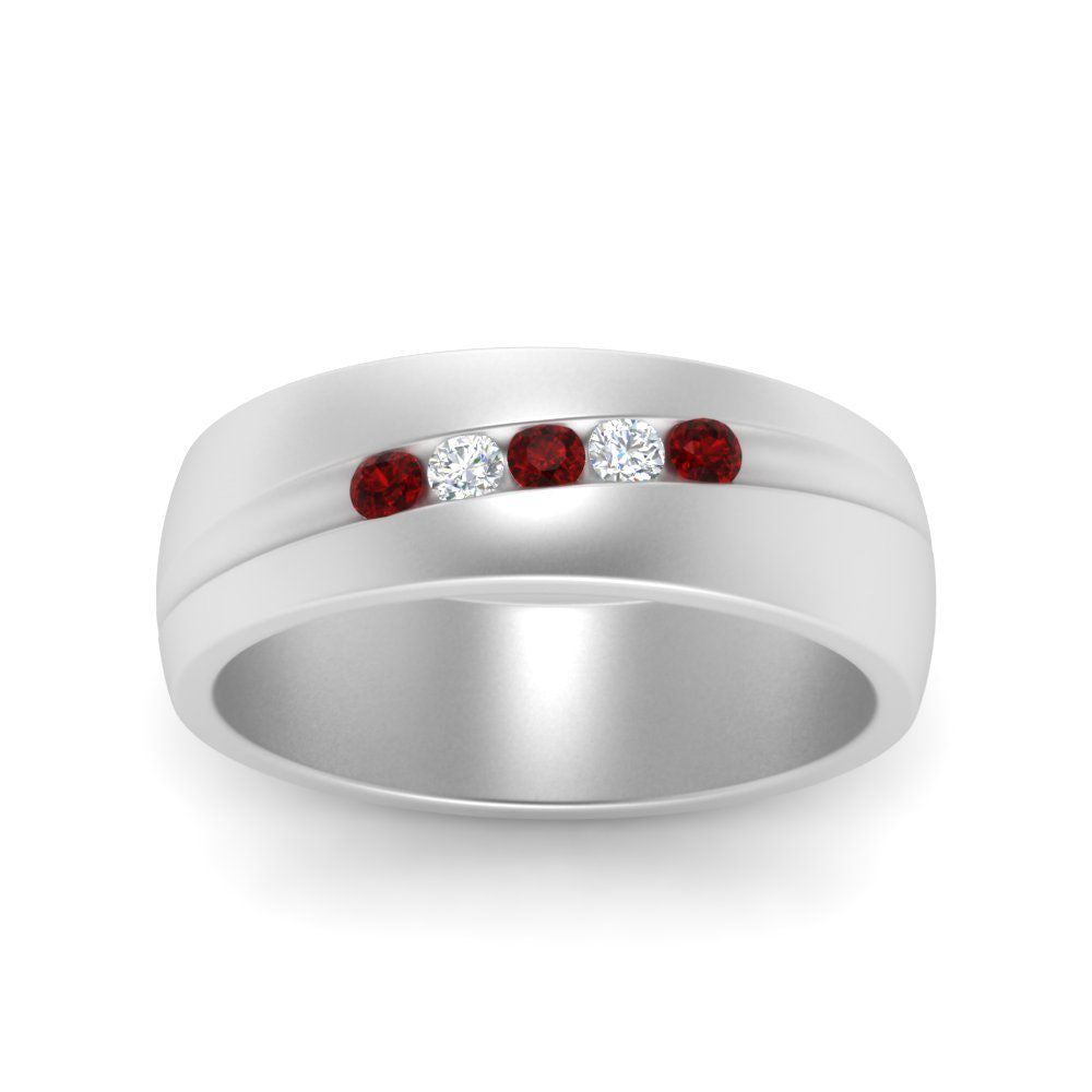 Classic 5 Stone Mens Engagement Ring