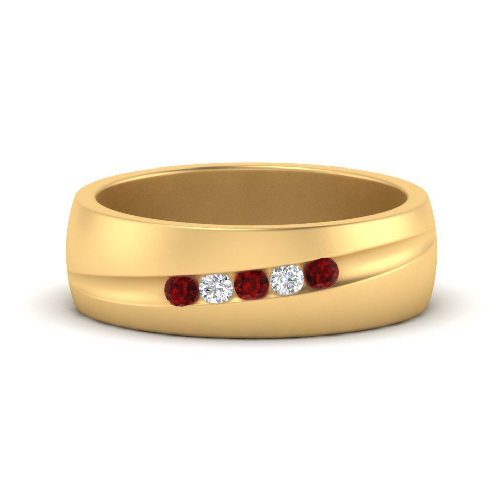 Classic 5 Stone Mens Engagement Ring