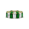 Load image into Gallery viewer, 8-carat-emerald-cut-diamond-eternity-band-with-emerald-in-yellow-gold-FD-EWB10850GEMGR-8CT-NL-YG.jpg?v=1771405861