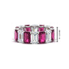 Load image into Gallery viewer, 8-carat-emerald-cut-diamond-eternity-band-with-pink-sapphire-in-white-gold-FD-EWB10850GSADRPI-8CT-NL-WG-HW.jpg?v=1771405861