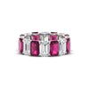 Load image into Gallery viewer, 8-carat-emerald-cut-diamond-eternity-band-with-pink-sapphire-in-white-gold-FD-EWB10850GSADRPI-8CT-NL-WG.jpg?v=1771405861