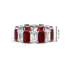 Load image into Gallery viewer, 8-carat-emerald-cut-diamond-eternity-band-with-ruby-in-white-gold-FD-EWB10850GRUDR-8CT-NL-WG-HW.jpg?v=1771405861