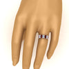 Load image into Gallery viewer, 8-carat-emerald-cut-diamond-eternity-band-with-ruby-in-white-gold-FDEWB10850GRUDR-8CT-HAND-NL-WG.jpg?v=1771405861