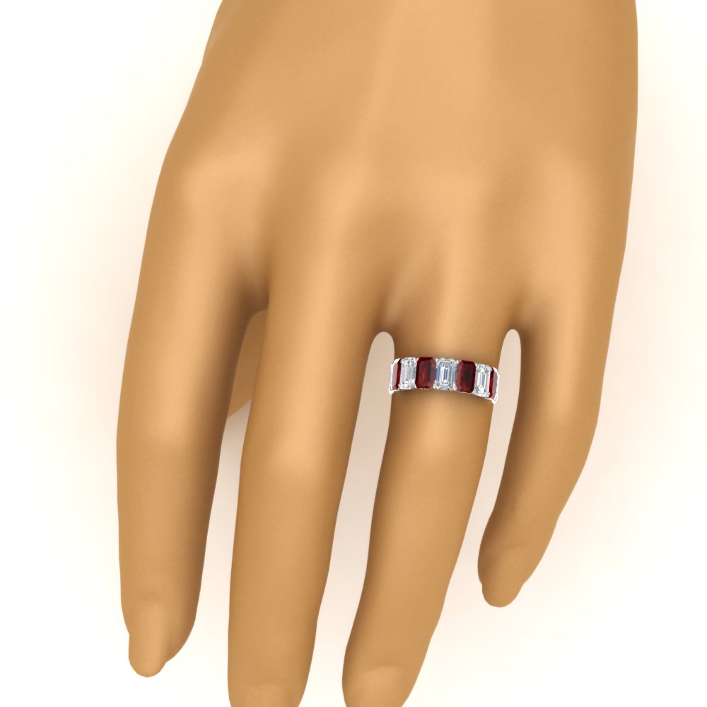 8 Carat Diamond Emerald Cut Eternity Band