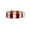 Load image into Gallery viewer, 8-carat-emerald-cut-diamond-eternity-band-with-ruby-in-yellow-gold-FD-EWB10850GRUDR-8CT-NL-YG-HW.jpg?v=1771405861