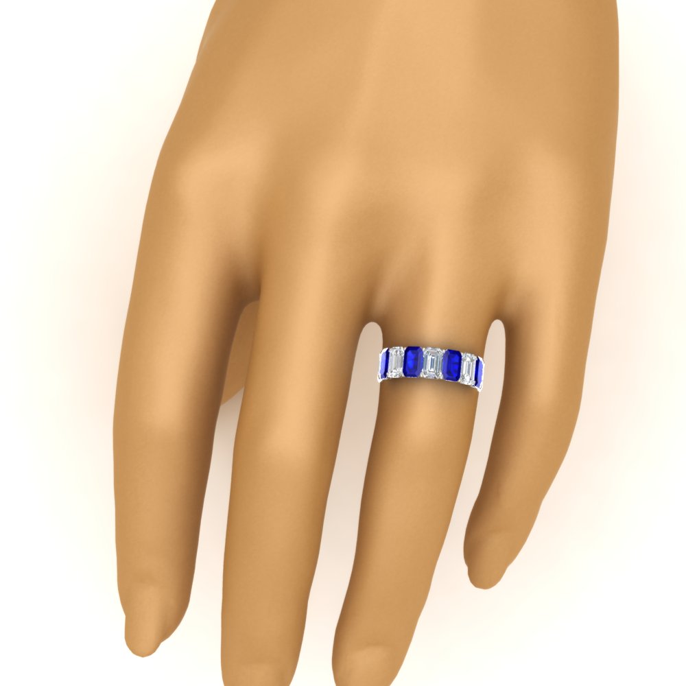 8 Carat Diamond Emerald Cut Eternity Band