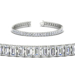 Load image into Gallery viewer, 8 Carat Emerald Cut Tennis Diamond Bracelet