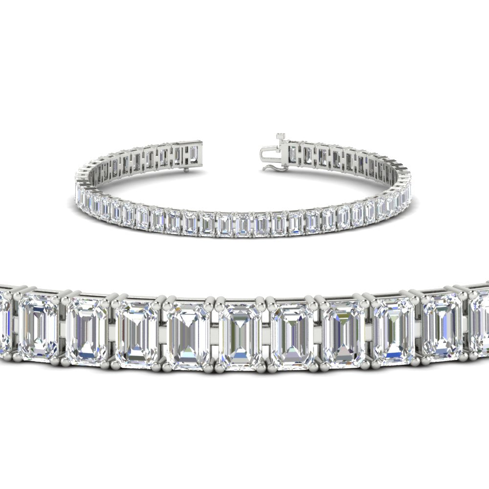 8 Carat Emerald Cut Tennis Diamond Bracelet