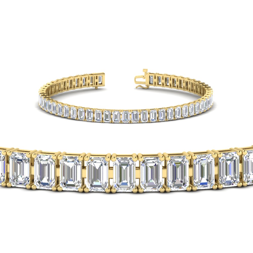 8 Carat Emerald Cut Tennis Diamond Bracelet