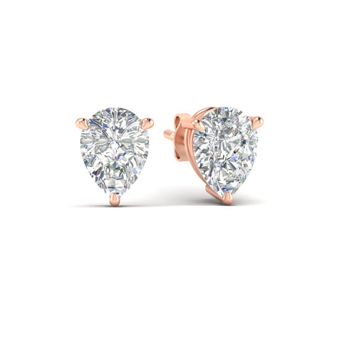 Three-Prong Pear Diamond Solitaire Stud Earrings [IGI Certified]