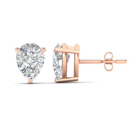 Three-Prong Pear Diamond Solitaire Stud Earrings [IGI Certified]