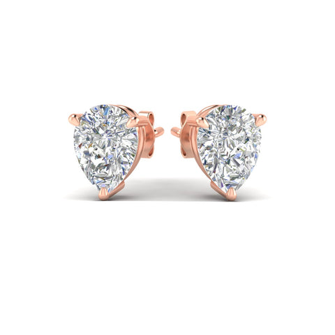 Three-Prong Pear Diamond Solitaire Stud Earrings [IGI Certified]