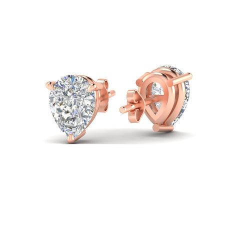 Three-Prong Pear Diamond Solitaire Stud Earrings [IGI Certified]