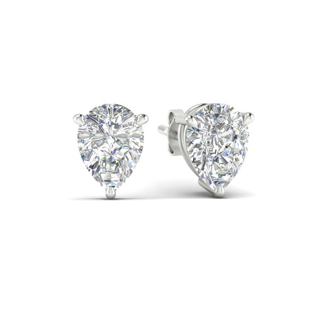 Three-Prong Pear Diamond Solitaire Stud Earrings [IGI Certified]