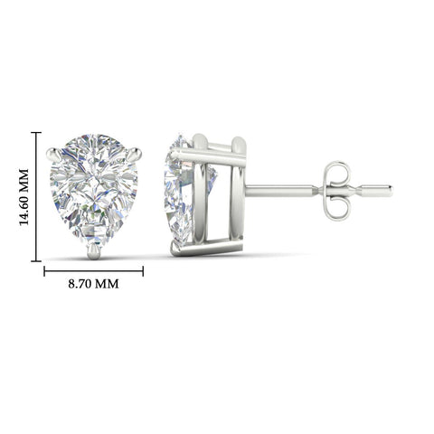 Three-Prong Pear Diamond Solitaire Stud Earrings [IGI Certified]