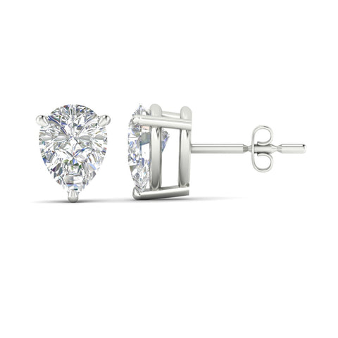 Three-Prong Pear Diamond Solitaire Stud Earrings [IGI Certified]