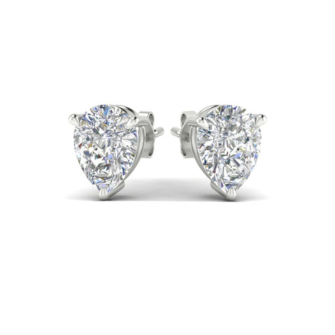 Three-Prong Pear Diamond Solitaire Stud Earrings [IGI Certified]