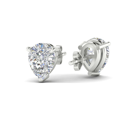 Three-Prong Pear Diamond Solitaire Stud Earrings [IGI Certified]