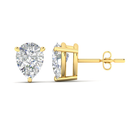 Three-Prong Pear Diamond Solitaire Stud Earrings [IGI Certified]