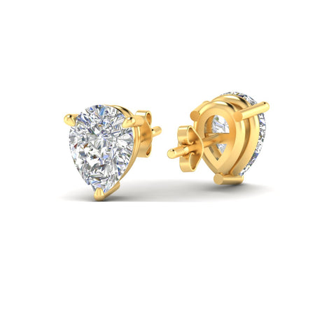 Three-Prong Pear Diamond Solitaire Stud Earrings [IGI Certified]