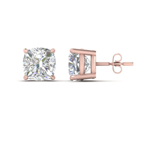 Cushion Diamond Basket Stud Earring