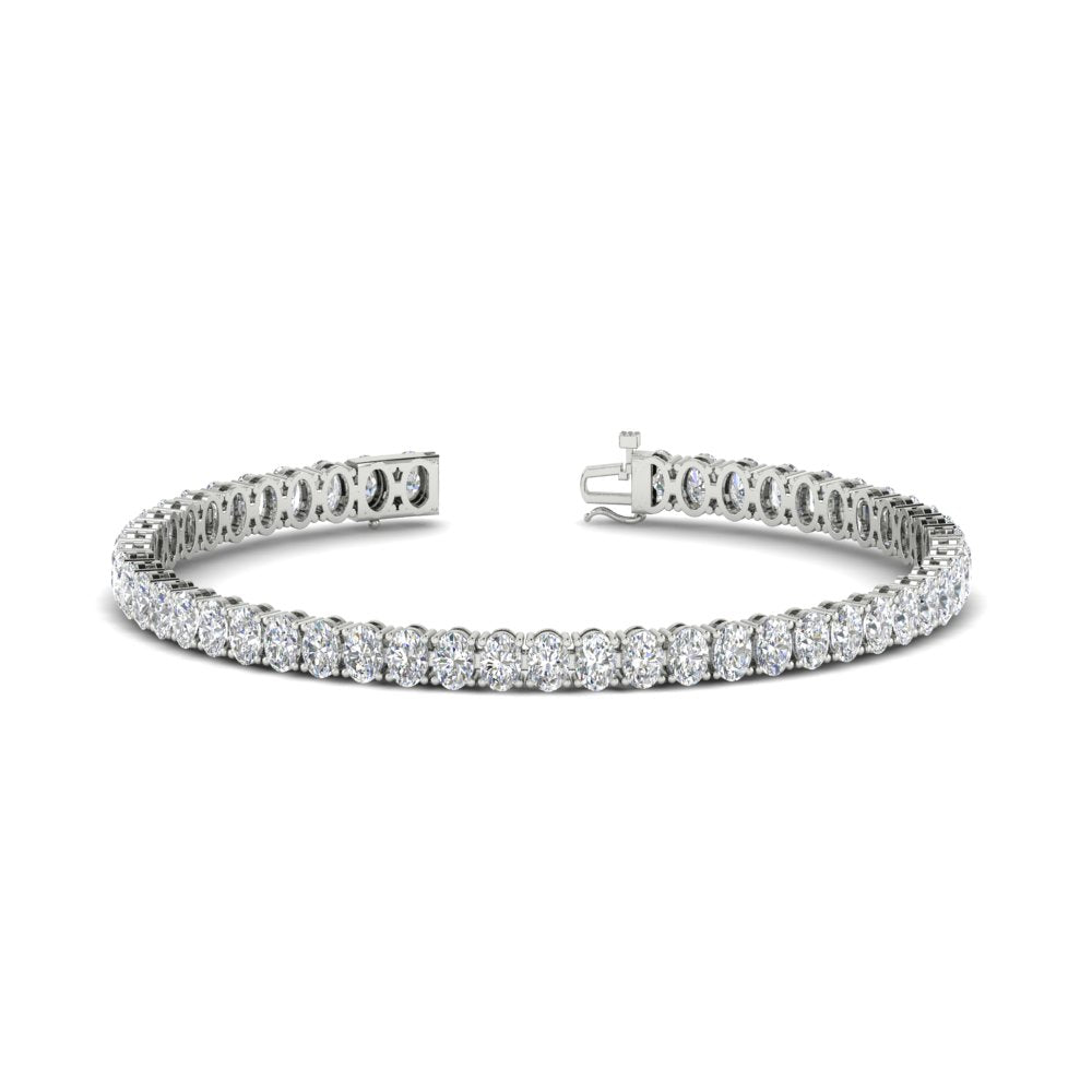 8 Ct Oval Diamond Tennis Women Bracelet