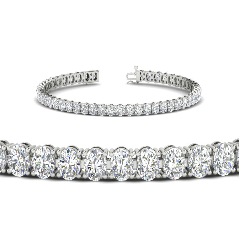8 Ct Oval Diamond Tennis Women Bracelet