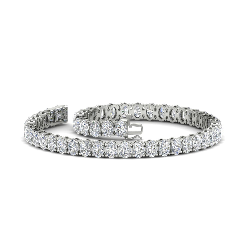 8 Ct Oval Diamond Tennis Women Bracelet