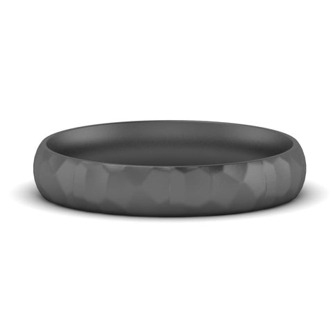 Mens Hammered Comfort Fit Wedding Band
