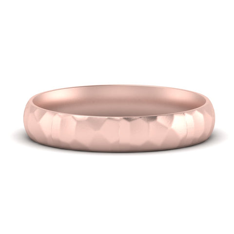 Mens Hammered Comfort Fit Wedding Band