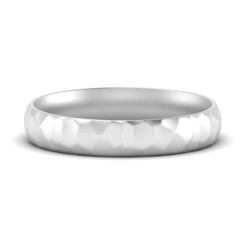 Mens Hammered Comfort Fit Wedding Band