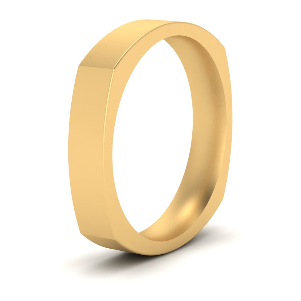 4 mm Square Comfort Fit Mens Wedding Band