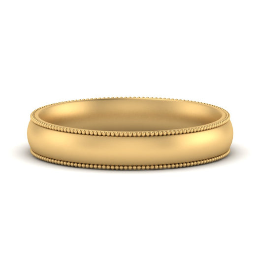 4 mm Milgrain Comfort Fit Mens Wedding Band