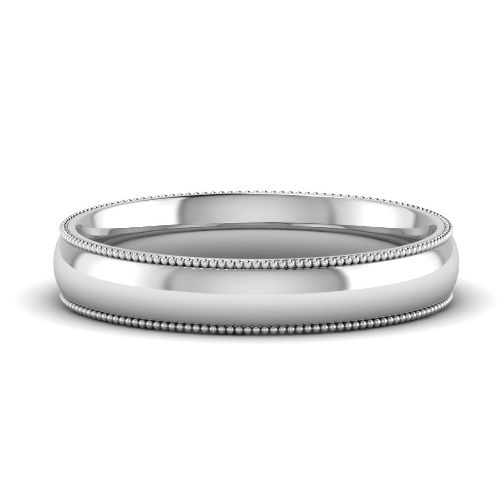 4 mm Comfort Fit Wedding Band Milgrain Edge