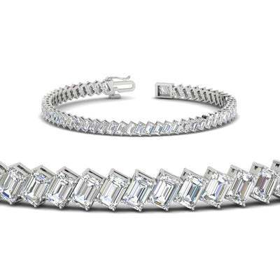 Emerald Diagonal Tennis Bracelet