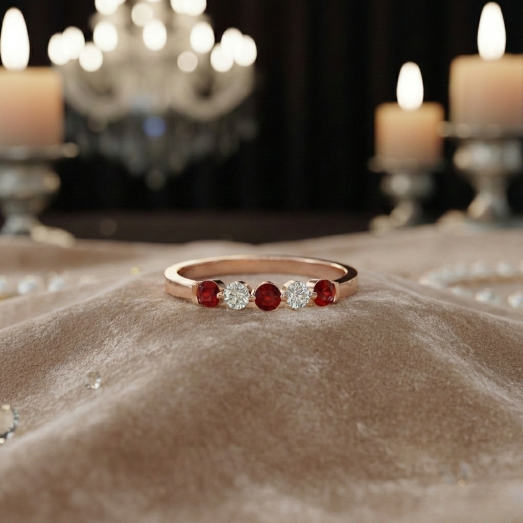 Ruby and Diamond Wedding Bands Offer the Perfect Balance