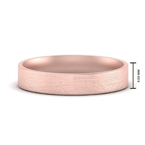 Ice Textured Mens 5mm Comfort Fit Wedding Band