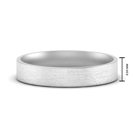 Ice Textured Mens 5mm Comfort Fit Wedding Band