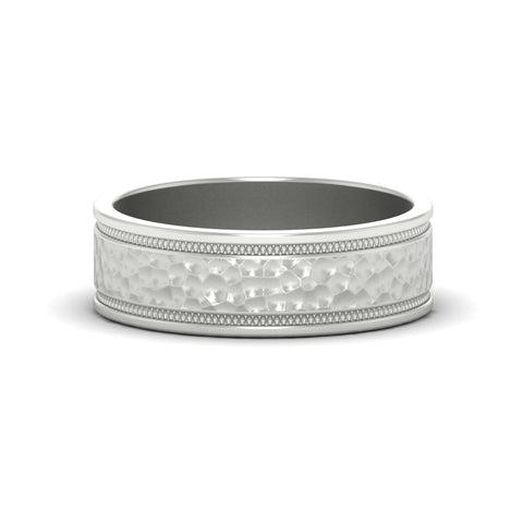 Light Weight Classic Hammered Wedding Ring