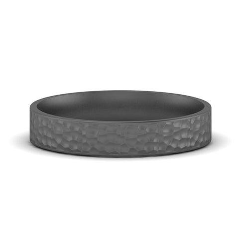 Hammered Finish Mens Wedding Band