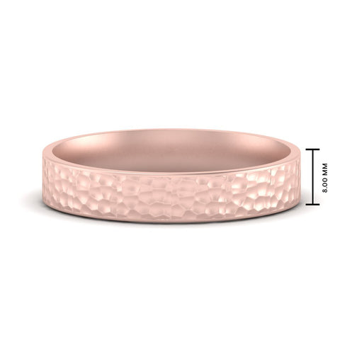 Hammered Finish Mens Wedding Band