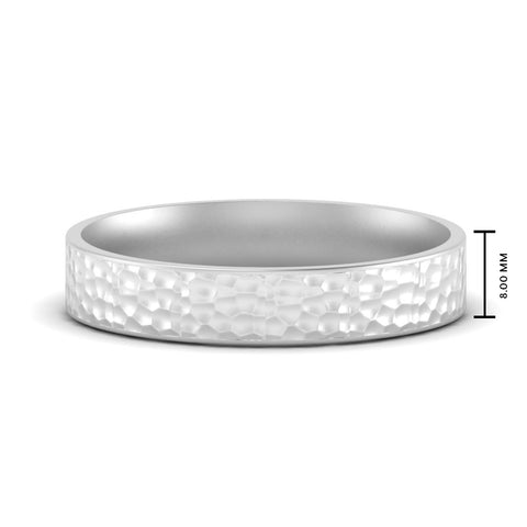 Hammered Finish Mens Wedding Band