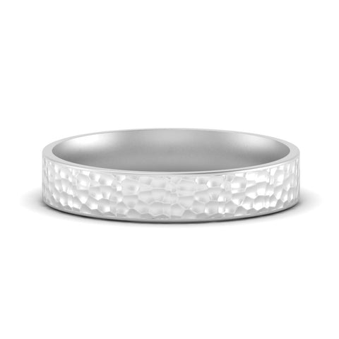 Hammered Finish Mens Wedding Band