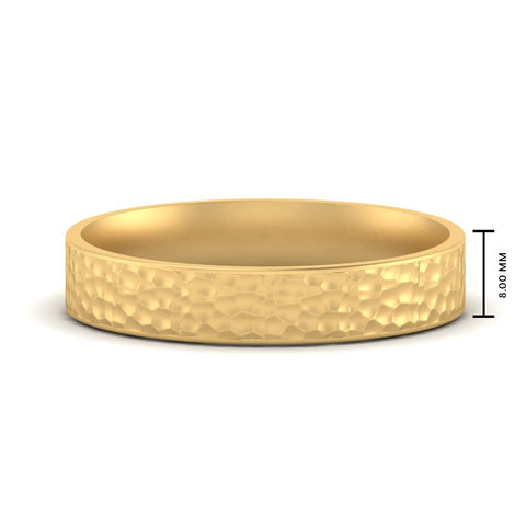 Hammered Finish Mens Wedding Band