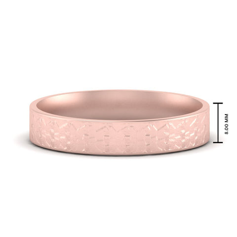 Unique Rock Textured Mens Wedding Band