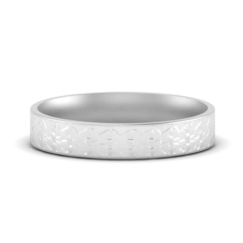 Unique Rock Textured Mens Wedding Band